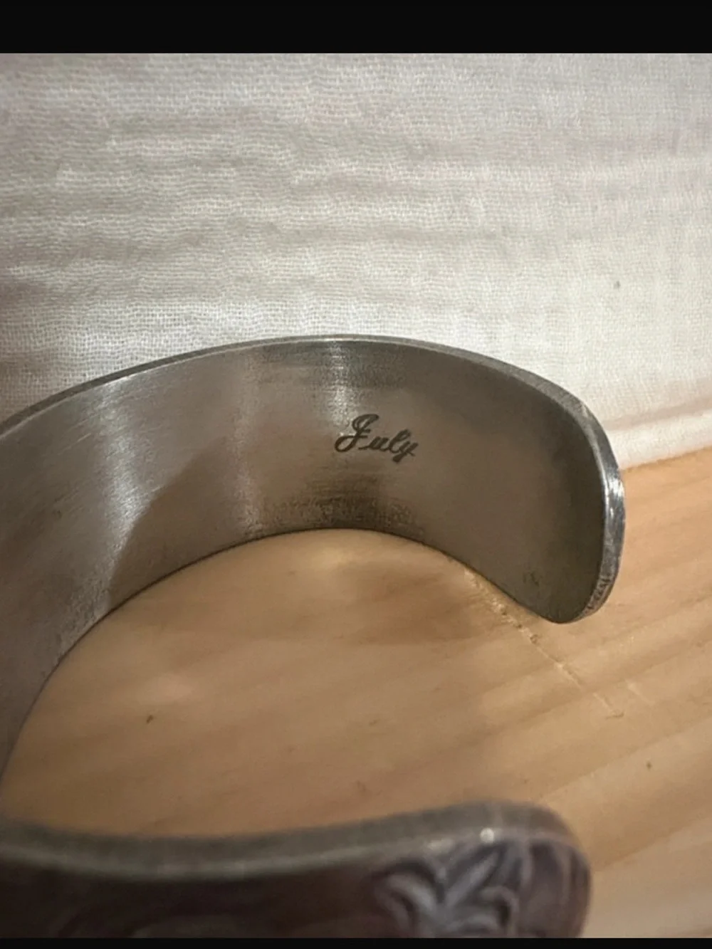 Salisbury Pewter Cuff Bracelet- Flower of the Month- July
